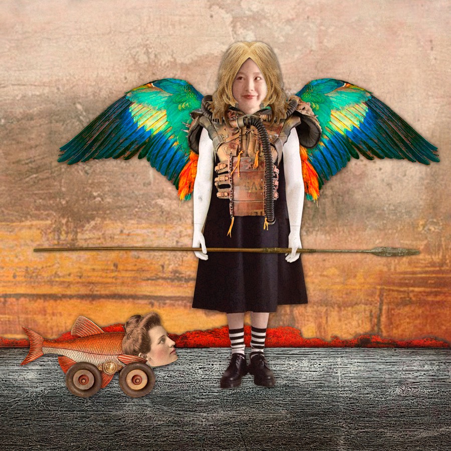 Girl with grasshopper man